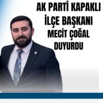 AK Parti Kapaklı İlçe Başkanı Mecit Çoğal Kapaklı Halkına Müjdeyi Verdi