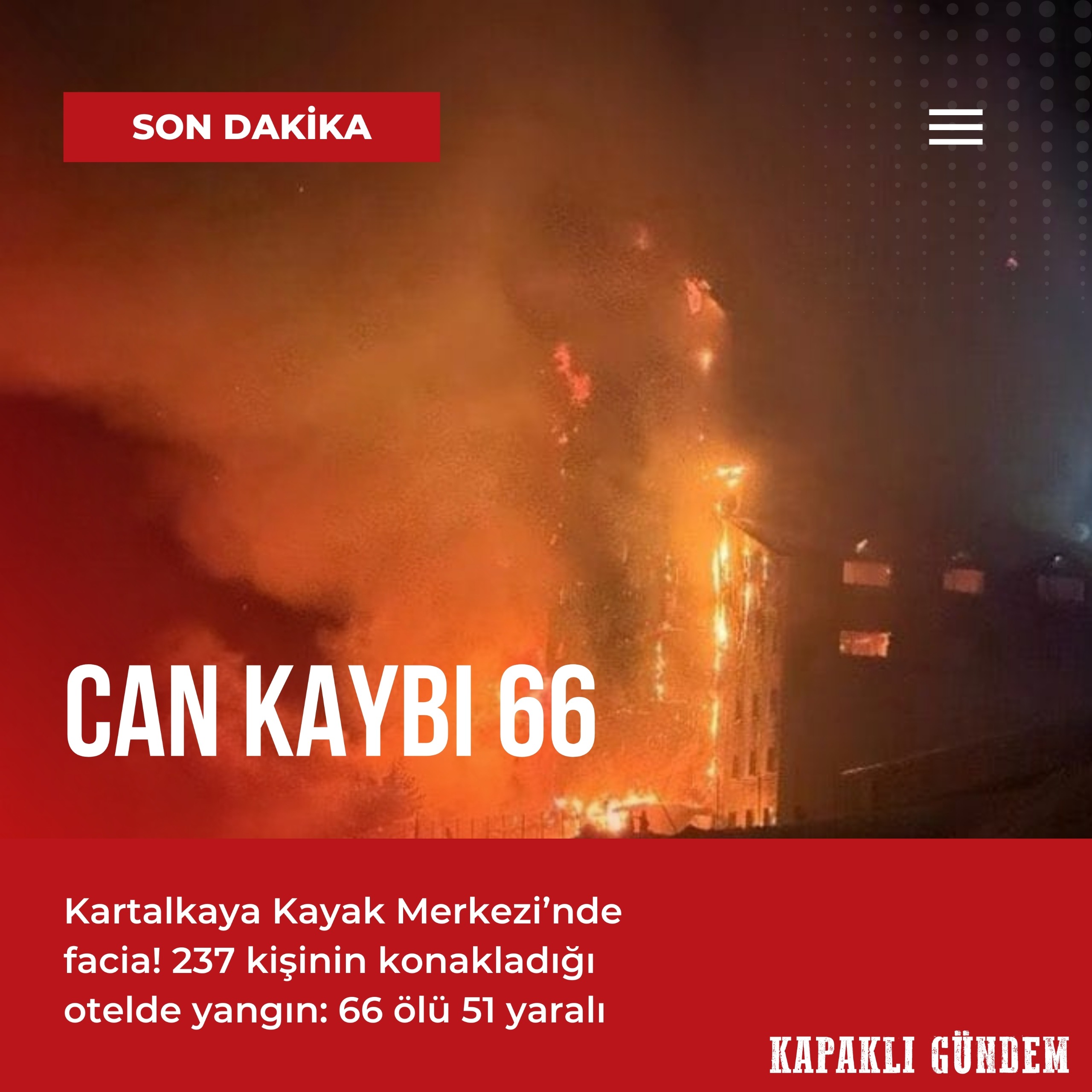 OTEL YANGININDA ACI TABLO: 66 ÖLÜ, 51 YARALI