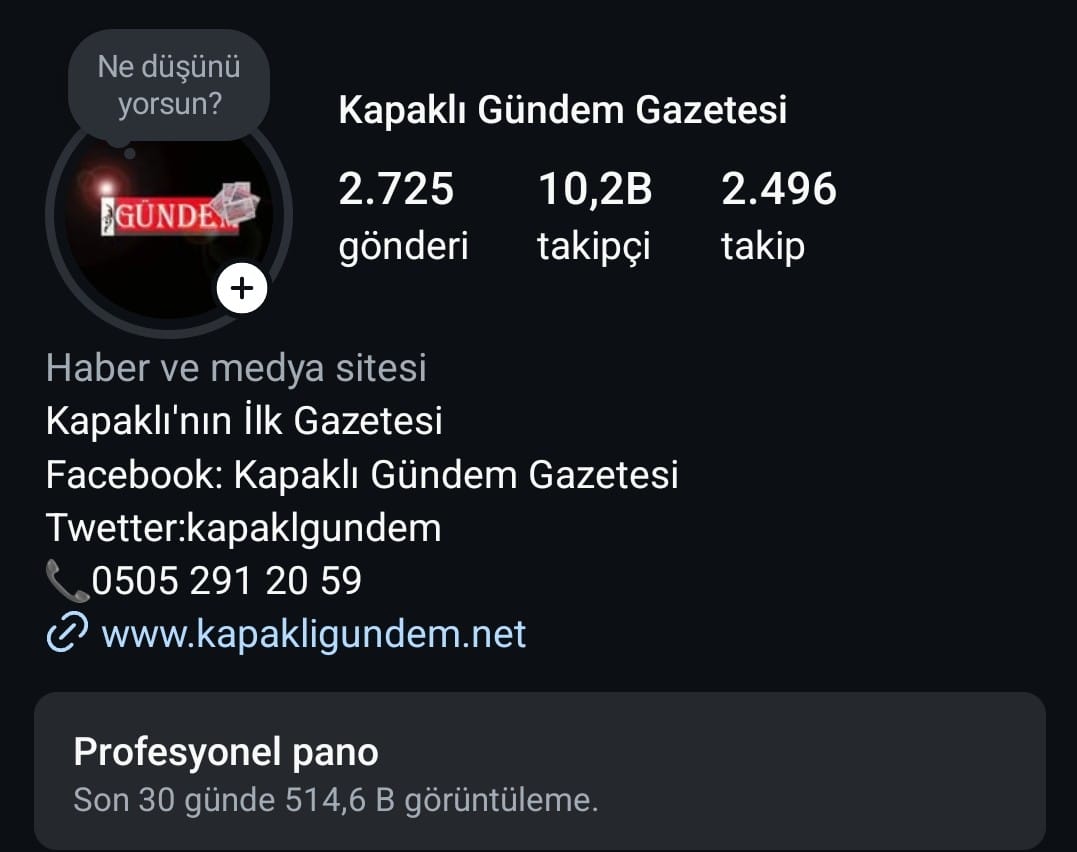 Kapaklı Gündem Gazetesi’ne, Kapaklı Nüfusunun 3 Katı Görüntülenme