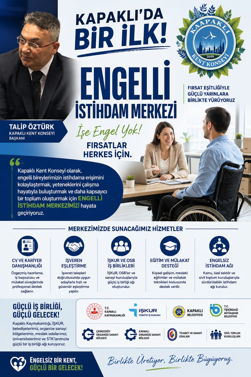 Kapaklı Kent Konseyi’nden Engelli İstihdamına Destek Projesi