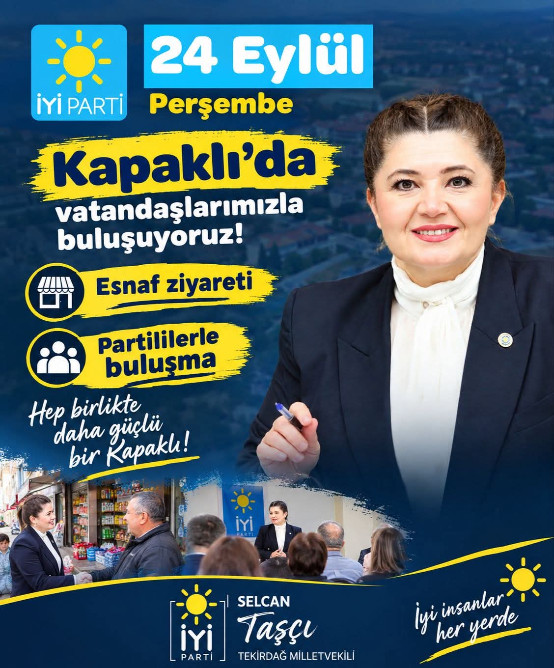 Selcan Taşçı Yarın Kapaklı’da Esnaf ve Vatandaşlarla Buluşacak